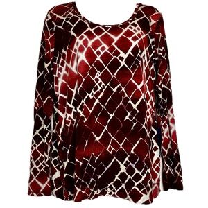 🌹 NWT SimplyVera VERA WANG Red Paradise Found Graphic Relaxed Fit Tunic